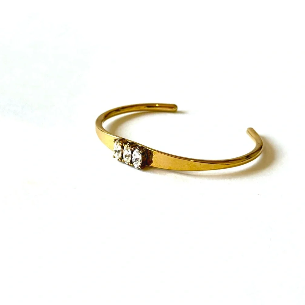 Lee Angel for NEIMAN MARCUS | NWT | Classic Gold Cuff With Marquis Crystals - Picture 8 of 8